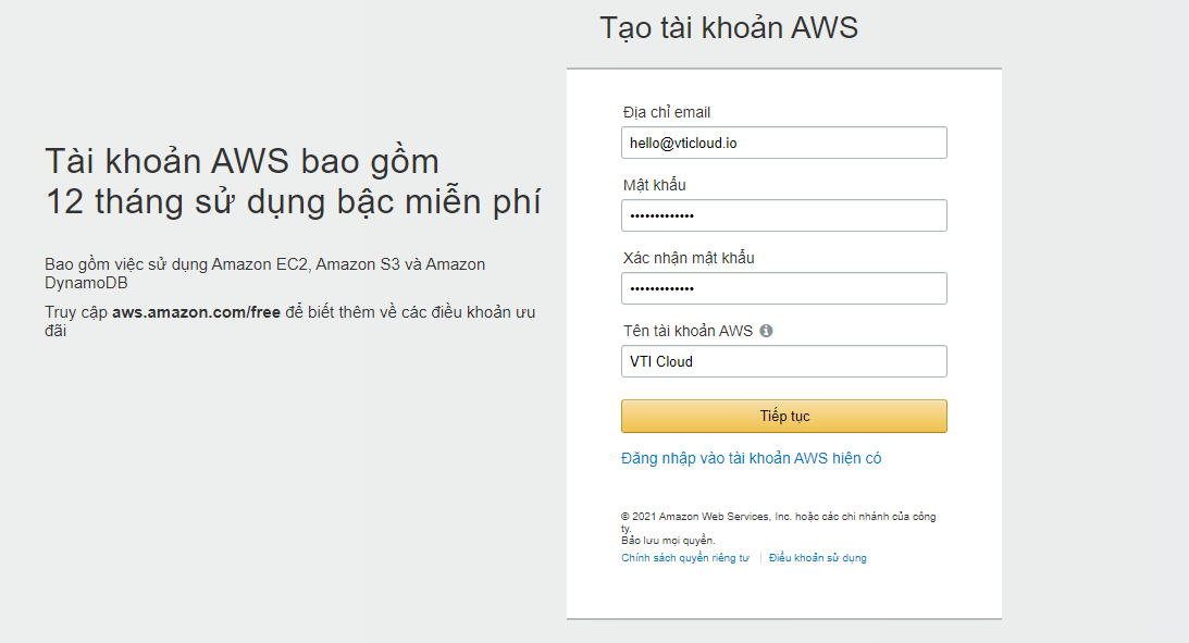 create aws account