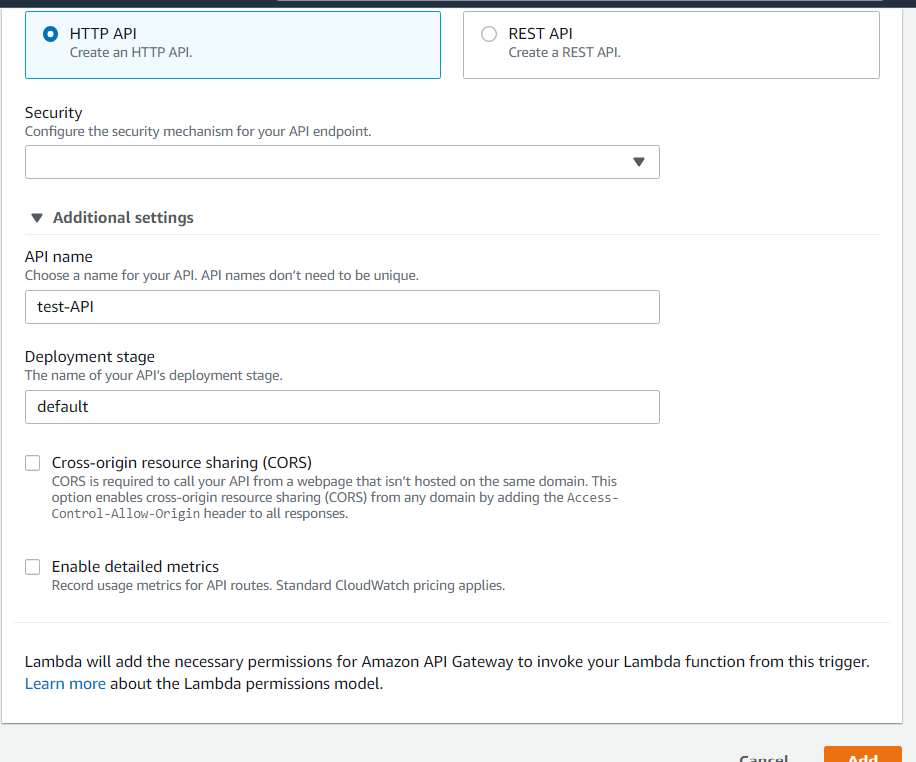 aws lambda trigger api gateway 2.1