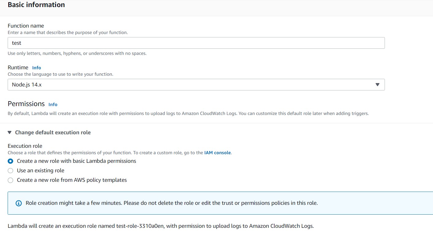 create role aws lambda