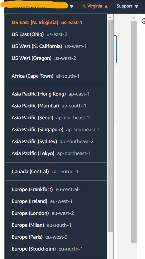 region for aws lambda